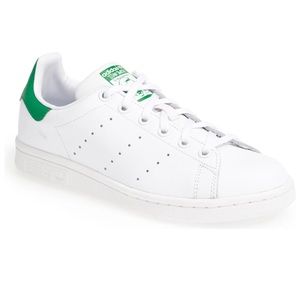 New Adidas Stan Smith White Green Sneakers Shoes Big Kids Size 5